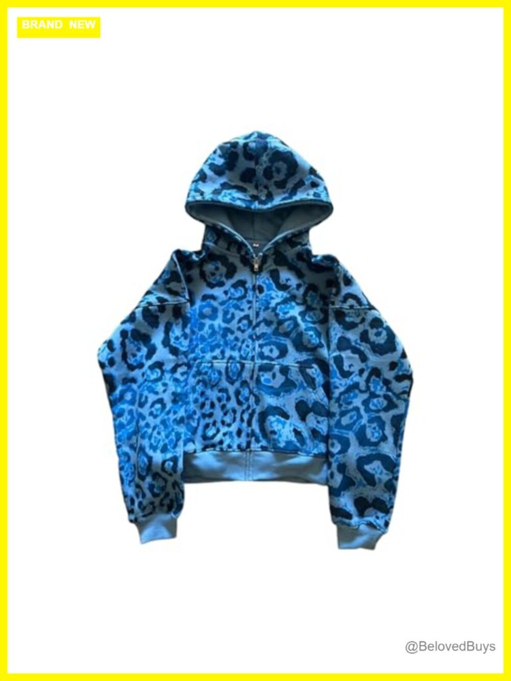 Oversized Cheetah Print Zip Up Hoodie Grunge Y2K Streetwear Sweatshirt